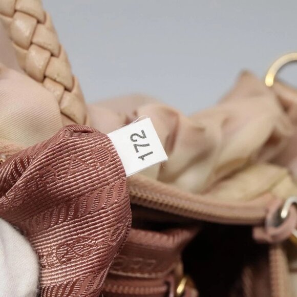 PRADA Hand Bag Nylon Leather 2way Pink Gold Auth EC720 - Picture 13 of 16